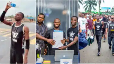 Man who completed 5-day marathon from Lagos to Port Harcourt, receives plots of land