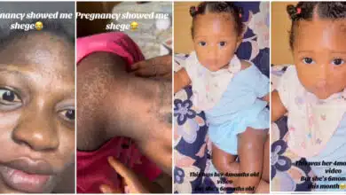 "Pregnancy showed me shege" - Mother reveals how pregnancy damaged her skin, flaunts her cute Baby as the beautiful result