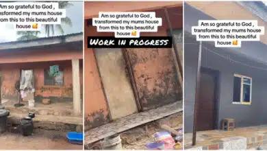 Nigerian lady melts hearts as she transforms her mother's old house into a beautiful home