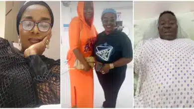 Rita Edochie visits Mr Ibu at the hospital after amputation