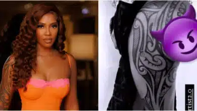 Afrobeats queen, Tiwa Savage has gotten a lot of people talking after she shared a photo of a new tattoo she recently got.