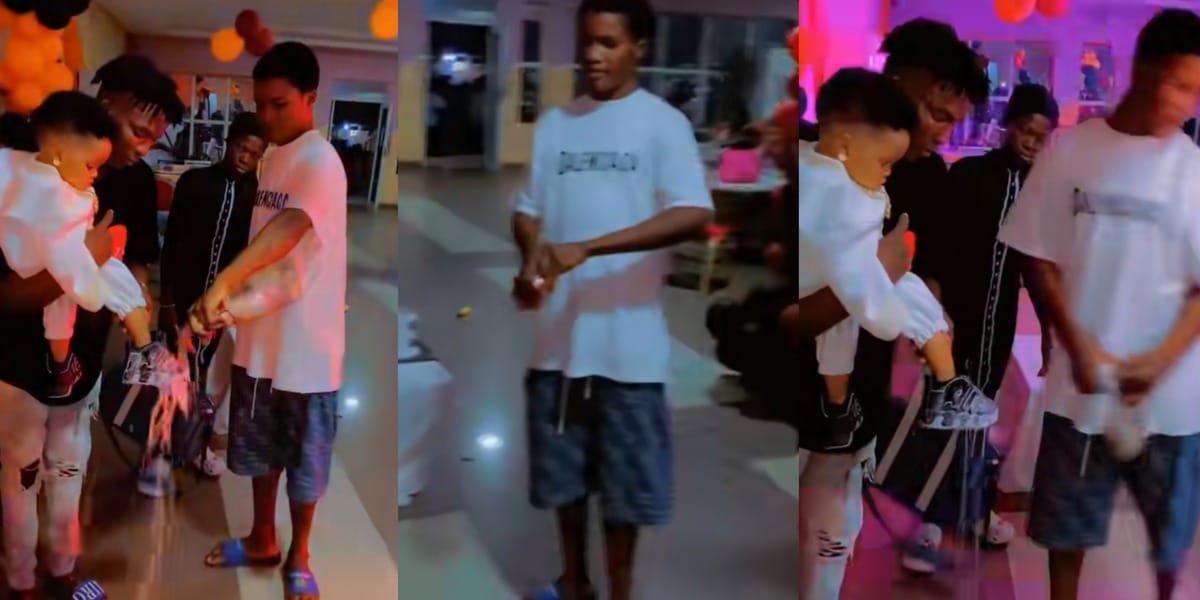 “Pablo don born” – Young man takes little kid to club to celebrate birthday, pours expensive drinks on child’s leg