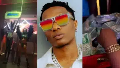 "Waste of money" - Knock as Wizkid storms Lagos strip club with briefcase filled with bundles of naira notes