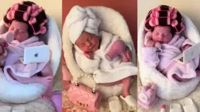 "She’s all about self care and soft life" - Little baby charms social media users with adorable poses in a photoshoot