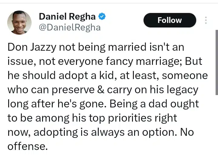 Daniel Regha on Don Jazzy