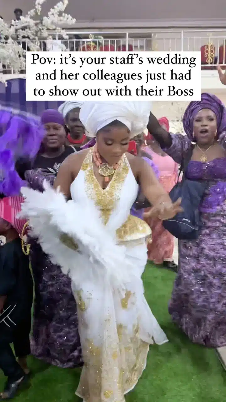 Veekee James’ dress causes a stir at wedding of her staff