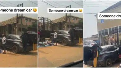 "N23million car" - Video of man selling 'Okirika' used clothes with exotic car causes buzz