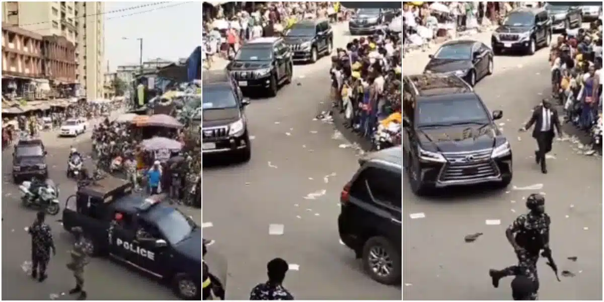 "We are hungry" - Moment Lagos residents refuse cheers, cry out to President Tinubu as his convoy passes