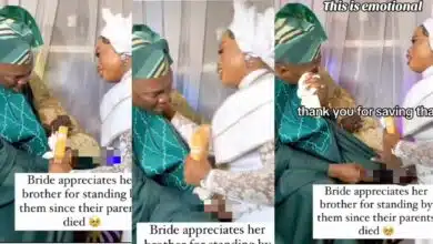 Bride brother appreciates father died care