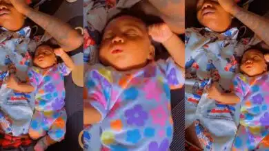 "Real copy and paste" - Nigerian father and son's identical sleeping positions break the internet