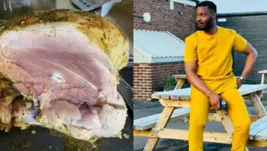 "This British girl wants to kill me" - Nigerian man laments as lover shows off her culinary skills, cooks half-done chicken for him