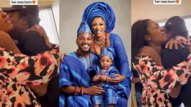 Tears of joy as Tobi Bakre's wife surprises her sister with her newborn 