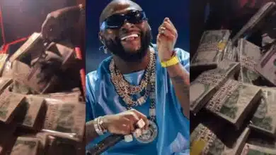 "The GOAT" - Davido shows off a big suitcase filled with millions of naira at a Lagos nightclub