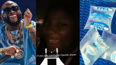 "Water is 2k here" - Lady begs for water as pure water prices hit 2,000 naira at Davido's Abuja concert