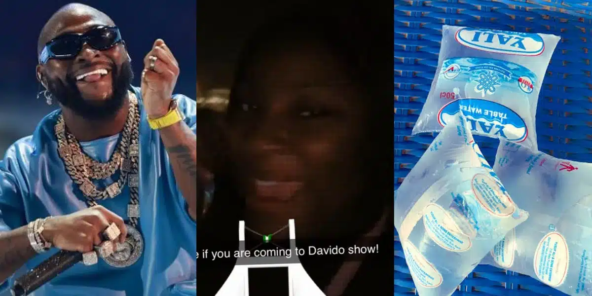 "Water is 2k here" - Lady begs for water as pure water prices hit 2,000 naira at Davido's Abuja concert