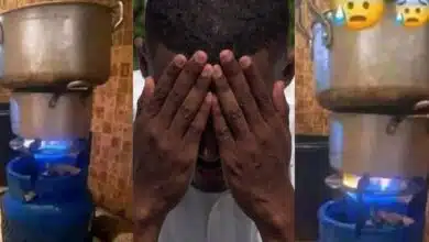 "Creative thinking" - Highly intelligent Nigerian man boils water for Garri and warms soup using one gas cylinder