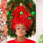 “Christmas picture of the year” – Eniola Badmus Christmas tree-like headgear causes stir online