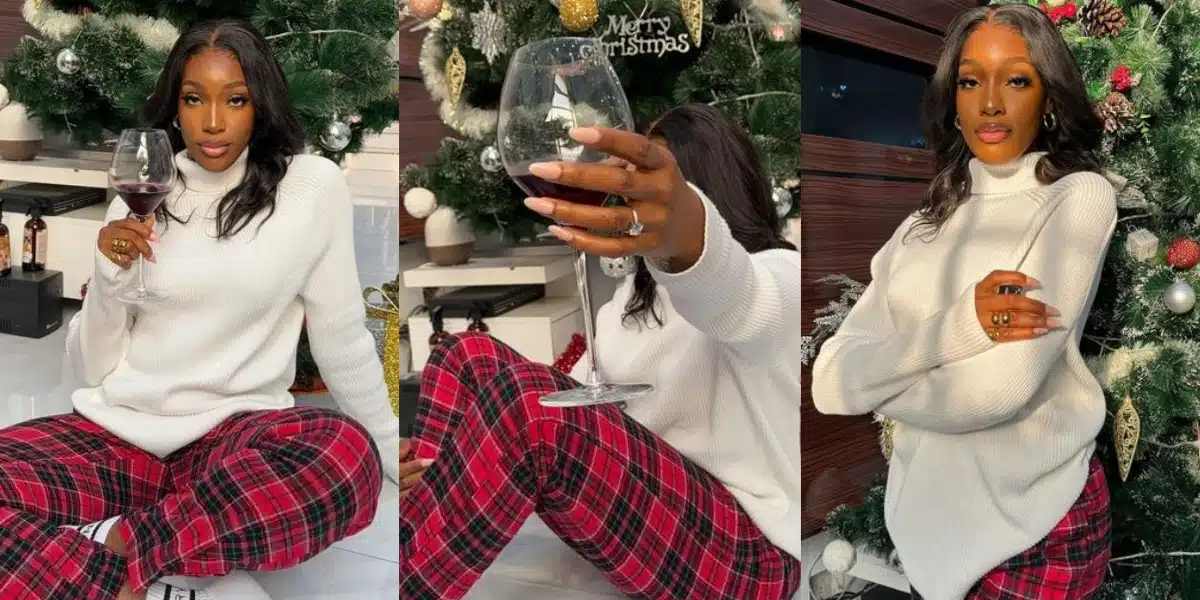 “Is that a ring” – Rudeboy's girlfriend, Ivy raises speculations as she flaunts ring in Christmas photo