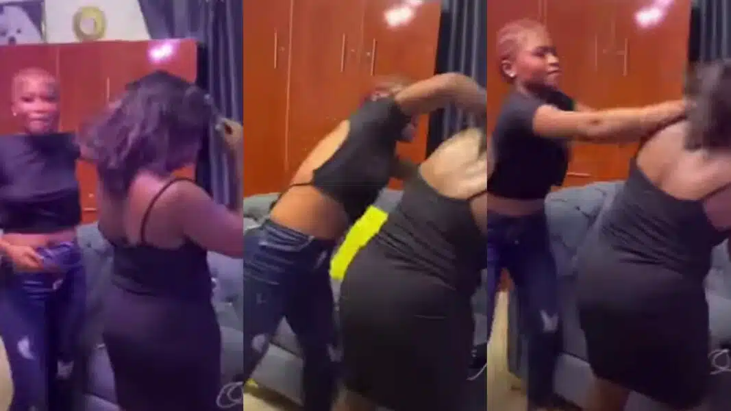 "Because of Gbola" – Lady fights her bestie for reportedly sleeping with her boyfriend