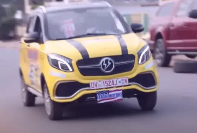 Young man stuns many as he builds electric car capable of traveling 100km