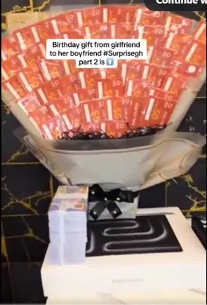 Lady gifts her boyfriend cash, MacBook Pro, fuel vouchers on his birthday