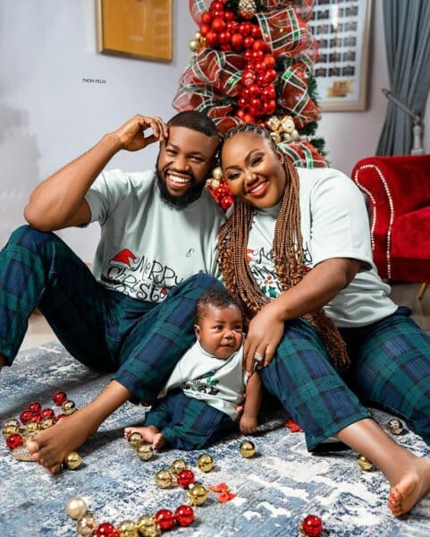 Stan Nze and wife, Blessing Obasi celebrate first Christmas as parents