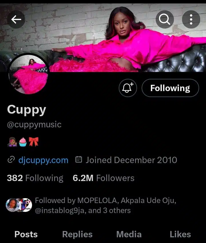 Few Days After Cuppy Bragged About Being Most Followed Woman On Twitter She Loses Her 8225