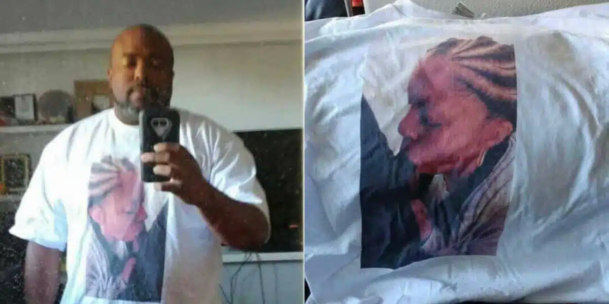 Man who caught wife cheating, prints pictures of her and lover on T-shirt