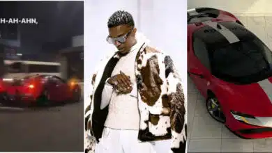 "Big Wiz needs to calm down, this speed is too much" - Fans express worry after Wizkid drives fast and furious in his Ferrari