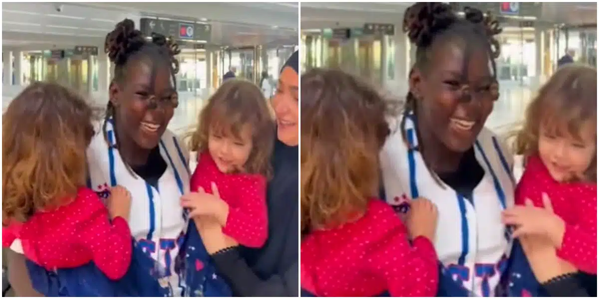 Emotional moment as viral nanny, Rosie returns to Lebanon, employers kids show excitement