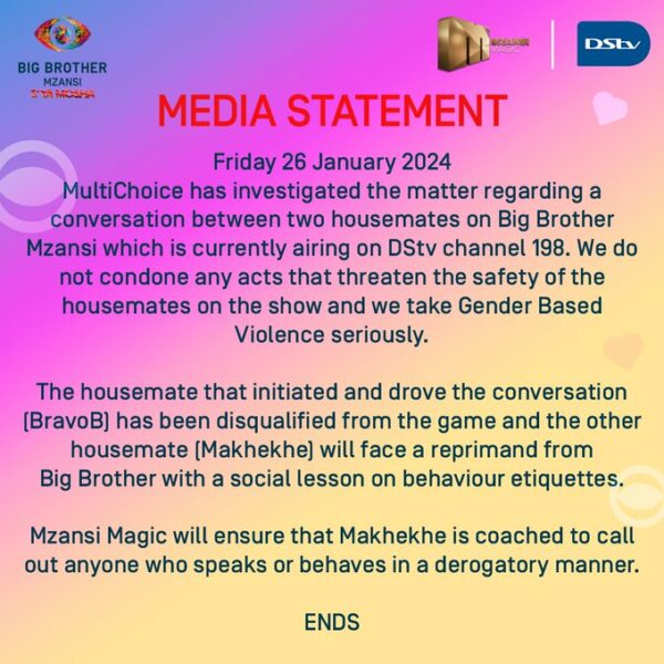 BBMzansi: Housemate Bravo B Disqualified, 5 Days Into The House