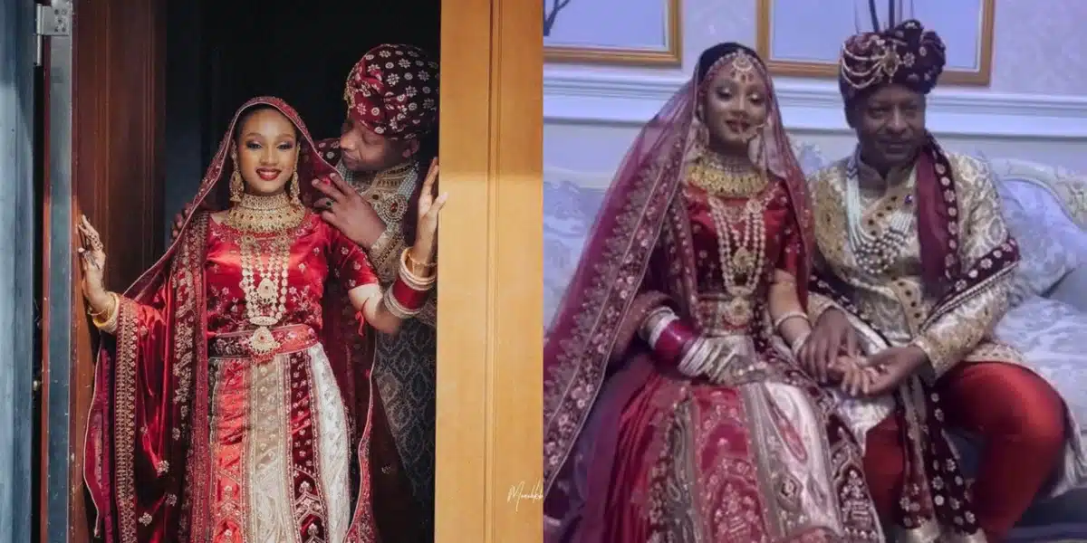 “See wetin Zeeworld dey cause” — Reactions as Nigerian lady goes Indian for her wedding ceremony