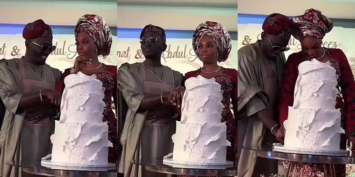 “Nobody wan born plenty again” — Reactions as bride refuse to cut cake for 3 children