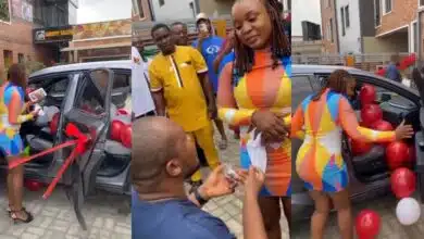 "How come you don't know the size of my finger?" - Lady asks as boyfriend proposes with new car, iPhone 15 Pro Max