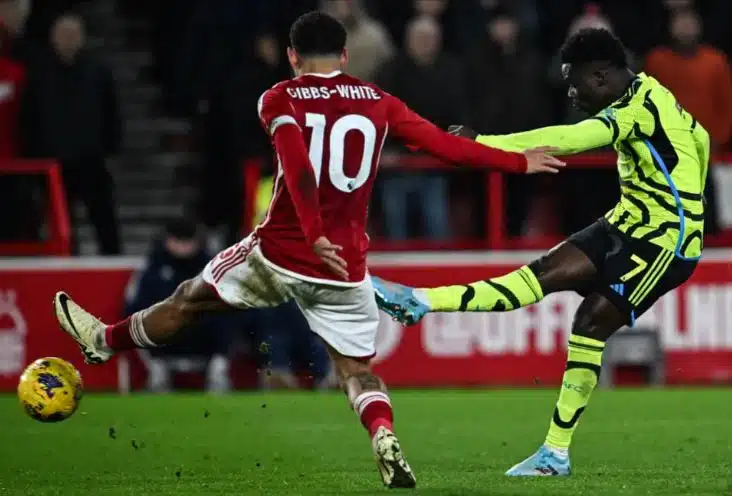 EPL: Saka shines as Arsenal break historic record with win at Nottingham Forest