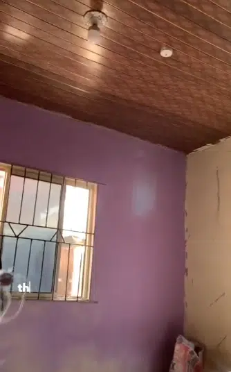 Lady stuns many as she renovates rented house with expensive POP ceiling