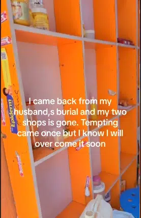 widow shops empty husband's burial 