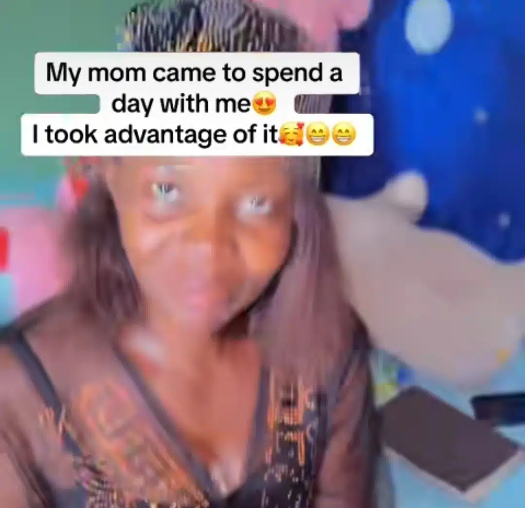 Heartwarming gesture as Nigerian lady goes above and beyond to care for her mother during one-day visit