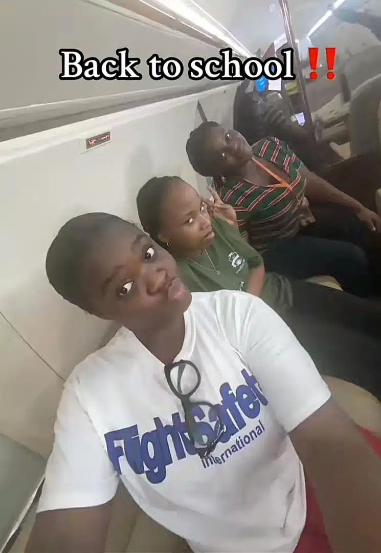 Nigerian students causes a buzz as they resume school using a private jet