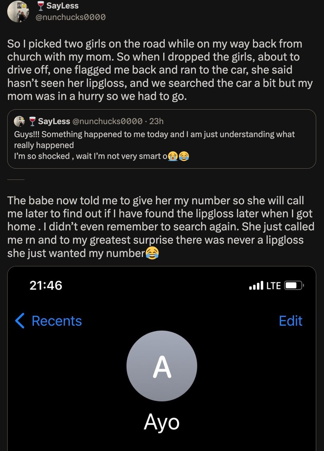 Man narrates trick used by a smart lady to get his phone number