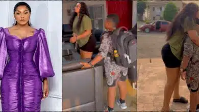 "God protect him" - Moment BBNaija's Beatrice sends son to boarding school