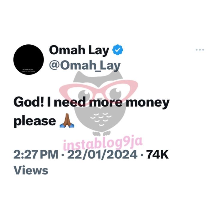 Omah Lay need money 