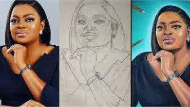 "I hope she likes it" - Talented artist uses 72 hours to draw Funke Akindele