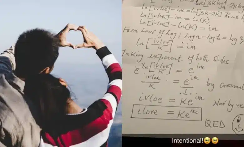 “Nerdy men are the best” — Man creates mathematical formula to express his love for girlfriend