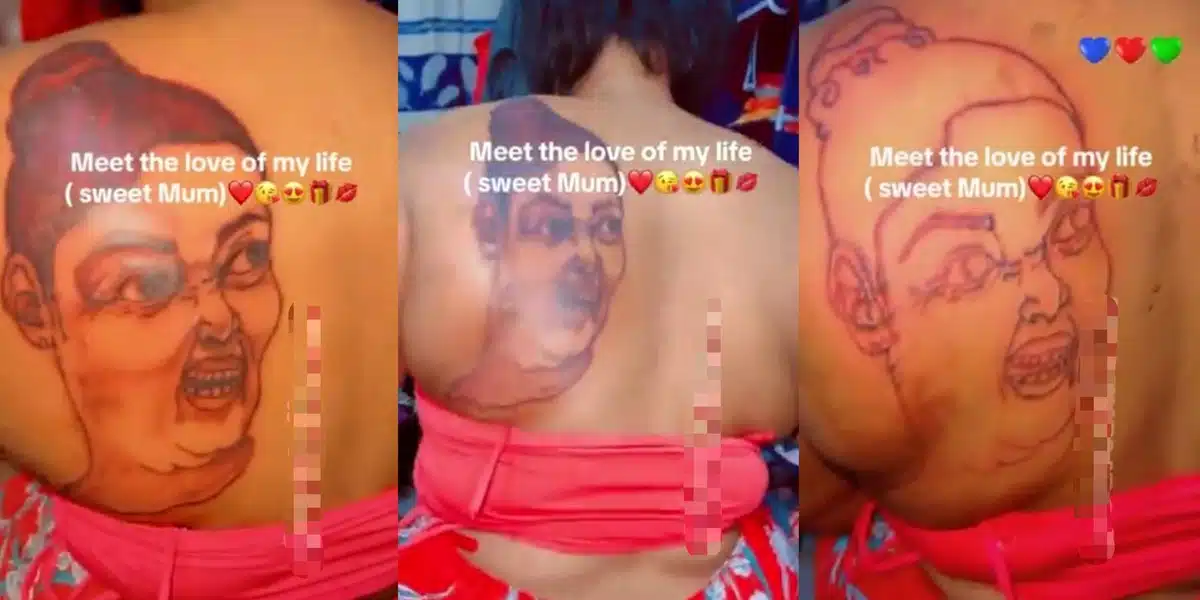 "Meet the love of my life, my sweet mum" - Ghanaian lady breaks the internet as she dedicates tattoo to her mother