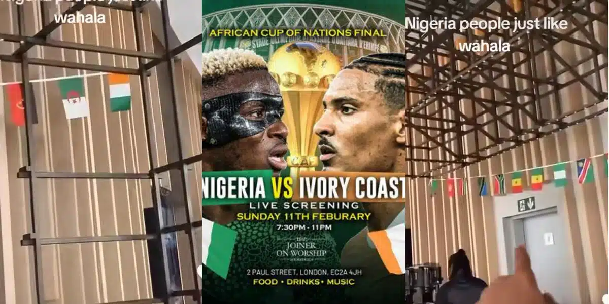 "Nigeria 1st country, winner of AFCON" - Outrage at bar as Nigerian man refuses to pay over flag placement dispute