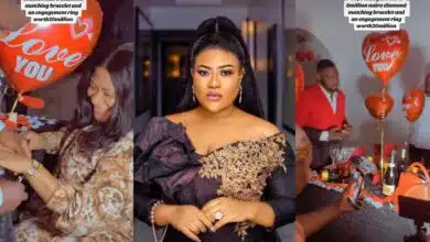 Heartwarming scene as Nkechi Blessing gets engaged with ₦20 million ring, ₦6 million diamond bracelet