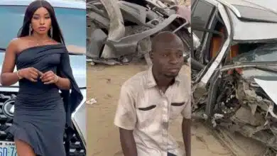 Adegoke Ifeoluwa bemoans state of her car after taking it to a mechanic for repairs