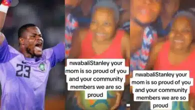 Residents storm Nwabali's mom's house to celebrate her