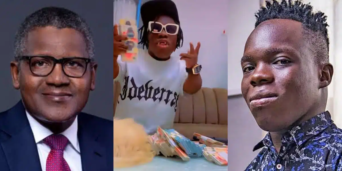 "You step on me, you'll fall down" - Self-proclaimed billionaire, Shatta Bandle mocks Dangote with million-dollar cash display